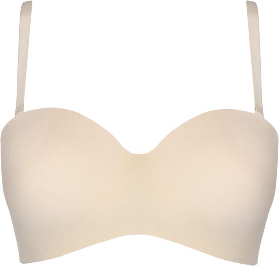 Nude bandeau bh met beugel en afneembare bandjes.
