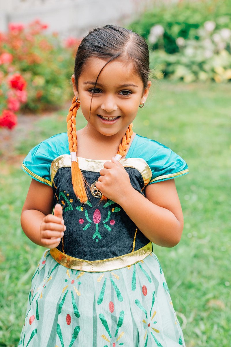 Frozen prinsessenjurk - prinsessenjurk meisje - Anna jurk - maat 98/104 - verkleedkleren meisje- tiara - kroon - toverstaf — afbeelding 4
