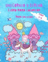 Libro para colorear de unicornios y sirenas para ninos de 4 a 8 anos