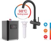 More4Home - 3-in-1 kokendwaterkraan - kokend water kraan - waterkoker - heetwaterdispenser - Keukenkranen - Zwarte C-vorm