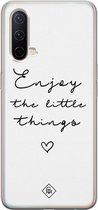 OnePlus Nord CE 5G hoesje siliconen - Enjoy life | OnePlus Nord CE case | zwart | TPU backcover transparant