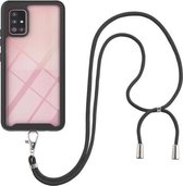 Voor Samsung Galaxy A71 / A715 Sterrenhemel Effen Kleur Serie Schokbestendige PC + TPU Beschermhoes met Nekband (Zwart)