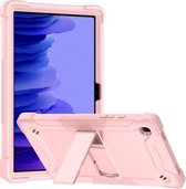Voor Samsung Galaxy Tab A7 10.4 (2020) siliconen + pc schokbestendige beschermhoes met houder (roségoud)