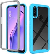 Voor OPPO A31 Sterrenhemel Effen Kleur Serie Schokbestendige PC + TPU Case (Lichtblauw)