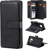 Voor Huawei Y9a Multifunctionele Magnetische Koperen Gesp Horizontale Flip Effen Kleur Lederen Case met 10 Kaartsleuven & Portemonnee & Houder & Fotolijst (Zwart)