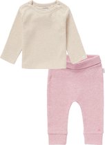 Noppies SET(2delig) Broekje NAURA ROSE en Shirt NATAL OATMEAL - Maat 68