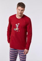 Woody pyjama jongens/heren - donkerrood - wasbeer - 212-1-PLS-S/477 - maat L