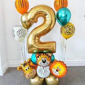 19 delig verjaardag ballonnen set - 2 jaar - Thema: Dieren
