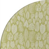 MixMamas Rond Tafelkleed Gecoat Jacquard - Ø 180 cm – Tropische Bladeren - Groen