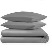 Dream Sheets - Luxe Dekbedovertrek (set) - 1 persoons - 140x200/220cm - Katoen Satijn - Grijs