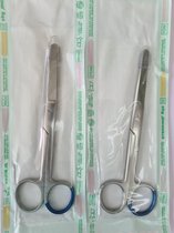 Belux Surgical /  Doyen schaar Recht  14.5cm Kleurcodering RVS  Gesteriliseerd  Herbruikbaar - Duits Staal