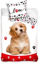 Animal Pictures Dekbedovertrek Hond Dog Love - Eenpersoons - 140  x 200 cm - Katoen