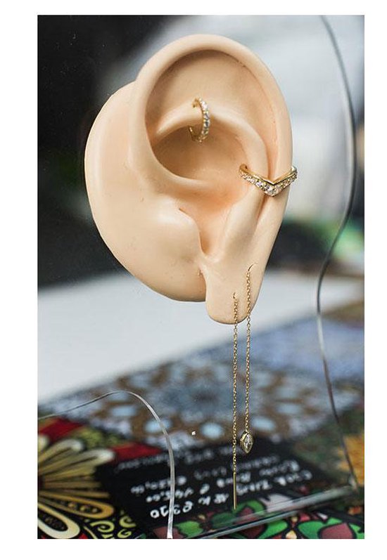 Boucle d'oreille en or 18 carats - Zircone | bol