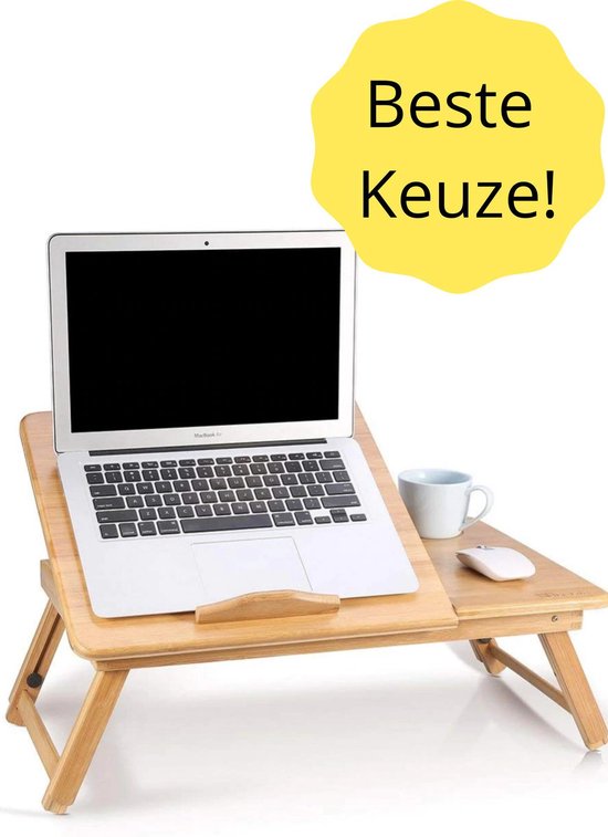 Laptoptafel van Bamboe / hout - Laptop Standaard in Hoogte Verstelbaar -  Schoottafel | bol.com