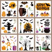 Halloween Sticker | Raamsticker | Herfstdecoratie | 6 Vellen | 70 Stuks | Zelfklevend | Waterdicht | Herbruikbaar