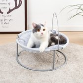 Comfortabele Dierenmand - Kattenmand voor Grote Katten - ook Geschikt voor Puppy's/Kleine Honden - met Kattenspeeltjes/Kattenspeelgoed - Kattenkussen/Kattenbed - Grijs 43CM