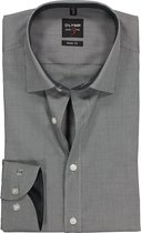 OLYMP Level 5 body fit overhemd - zwart met wit mini ruitje (contrast) - Strijkvriendelijk - Boordmaat: 43