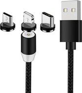 3-in-1 Magnetische oplaadkabel - 1 meter - USB - USB-C - Micro-USB - Oplaadkabel iPhone - Samsung - Huawei - Magnetische Plug
