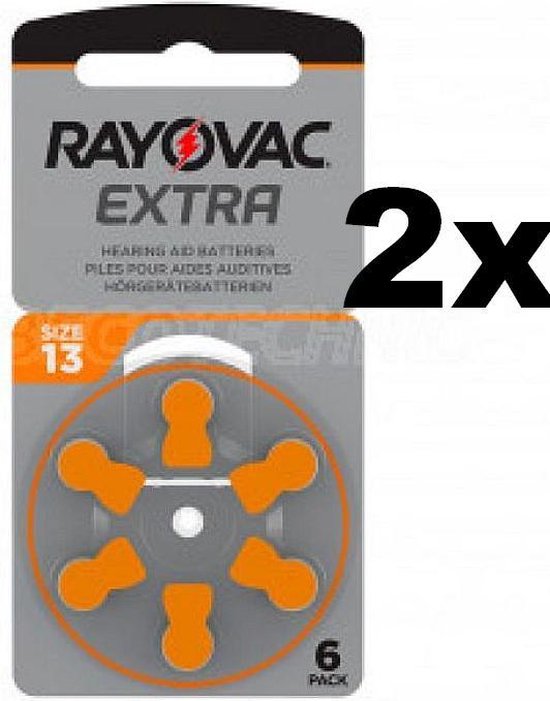Rayovac Extra Advanced size 13 (oranje) gehoor apparaat knoopcel batterij 2  blisters a... | bol.com