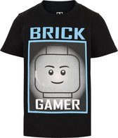 Lego Brick Gamer T-Shirt Black - Maat 140