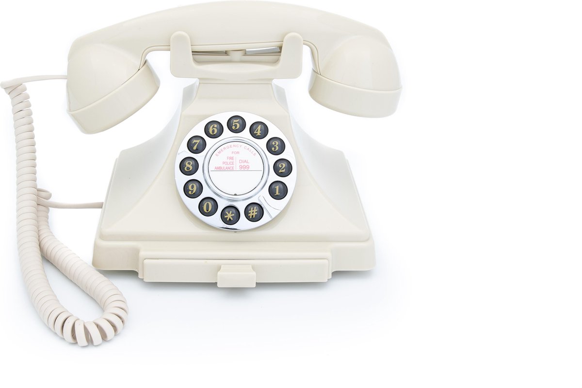 GPO 1929SPUSHIVO - Telefoon Carrington klassiek bakeliet jaren ’20, druktoetsen, creme