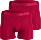 Bamboe Boxershorts | Bamboe Onderbroeken  | Anti-zweet Boxershorts | Naadloze Boxershorts | 2 Paar - Rood | Maat: S | Merk: Bamboosa