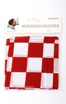 Zakdoek - Bandana - Rood/Wit Geblokt - Brabant - 54 x 54 Cm - Een Stuk