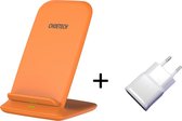Draadloze Qi Oplaadhouder voor Smartphones - 10W - Incl. AC adapter - Oranje