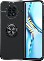 Voor Honor X20 metalen ringhouder 360 graden roterende TPU-hoes (zwart)