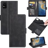 Voor ZTE Blade A31 Dual-side Magnetische Gesp Horizontale Flip Lederen Case met Houder & Kaartsleuven & Portemonnee (Zwart)