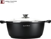 Imperial Collection Gegoten Braadpan - Kookpan 32 cm met Glazen Deksel IM-CAS32M