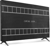 kwmobile hoes voor 55" TV - Beschermhoes voor televisie - Schermafdekking voor TV in wit / zwart - Coming Soon design