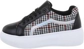Sneaker plateau ruitjes maat 39