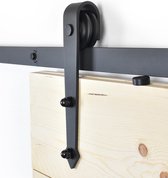 Barnwoodweb Zwart Pijl Schuifdeursysteem - Volledige Set met 200cm (2 x 100cm) Rails - Stijlvol & Robuust