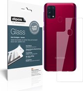 dipos I 2x Pantserfolie helder compatibel met Samsung Galaxy M31s Achterkant Beschermfolie 9H screen-protector (expres kleiner dan het glas omdat het gebogen is)