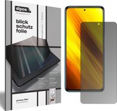 dipos I Privacy-Beschermfolie mat geschikt voor Poco X3 NFC Privacy-Folie screen-protector Privacy-Filter (expres kleiner dan het glas omdat het gebogen is)