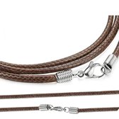 Basic1-Koordketting- Bruin- 2 mm-65 cm- Ketting zonder hanger-  Sieraden maken-Charme Bijoux