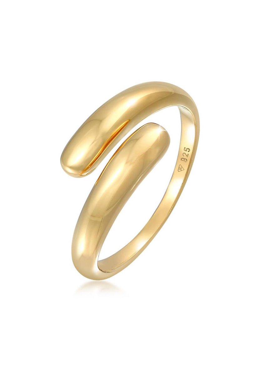 Elli - Ring - Dames Wikkel Ring Delicate Basic Trend Blogger in 925 Sterling Zilver Verguld - Dames
