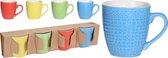 Set van 4x stuks luxe gekleurde stoneware bekers/koffiekopjes 240 ml - Kopjes/koffiebekers