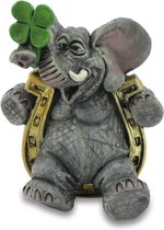 collection de statues amusantes - éléphant porte-bonheur - éléphant trèfle à quatre feuilles - éléphant porte-bonheur - figurine amusante - hauteur 8,5 cm - polyrésine