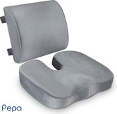 Pepa® Rugkussen - Ergonomisch - Orthopedisch - Traagschuim - Rugsteun - Voor Auto & Bureaustoel