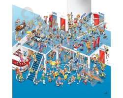 Cartoon plafondplaat - Poster - Roland Hols - Sportschool - 60 x 60 cm - Forex 5 mm dik - Tandarts - Orthodontist -Mondhygiënist - voor boven de behandelstoel