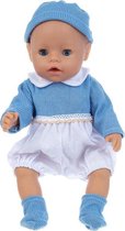 Dolldreams | Poppenkleding jongen - Hansop/jumpsuit met muts en sokken - Kleding geschikt voor baby born pop