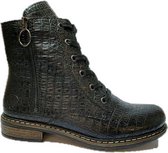 Rieker Veterboot 71220 01 Zwart Warm Gevoerd