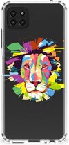 GSM Hoesje Geschikt voor Samsung Galaxy A22 5G Leuk TPU Back Cover met transparante rand Lion Color