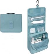 Toilettas met Haak - Blauw - Beautycase - Organizer - Reistas - Uitklapbare Toilettas - Trendy