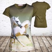 T shirt met paard J13 -s&C-98/104-t-shirts meisjes