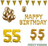 55 jaar Verjaardag Versiering Pakket Goud