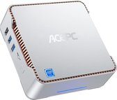 ACEPC - 4K HD - Mini Desk Computer - 6GB RAM - 128GB + 128GB SSD Opslaggeheugen - Intel J4125 - Zilver - Windows 10 Pro Incl. BullGuard Antivirus t.w.v. €60 (1 jaar)