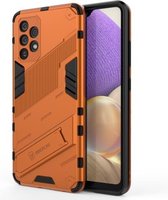 Voor Samsung Galaxy A32 4G Punk Armor 2 in 1 PC + TPU schokbestendig hoesje met onzichtbare houder (oranje)